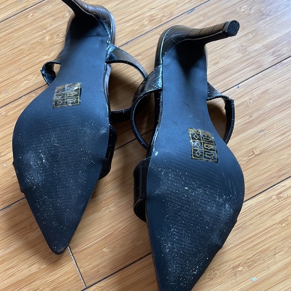 Black heeled pointy toe sandals - Picture 4 of 4
